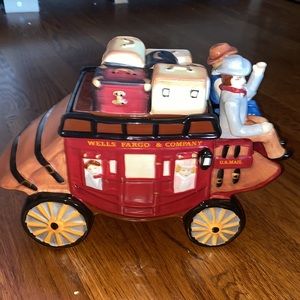 2016 Wells Fargo Ceramic Stage Coach Cookie Jar NIB